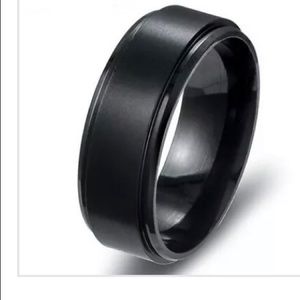 Stainless steel titanium ring black